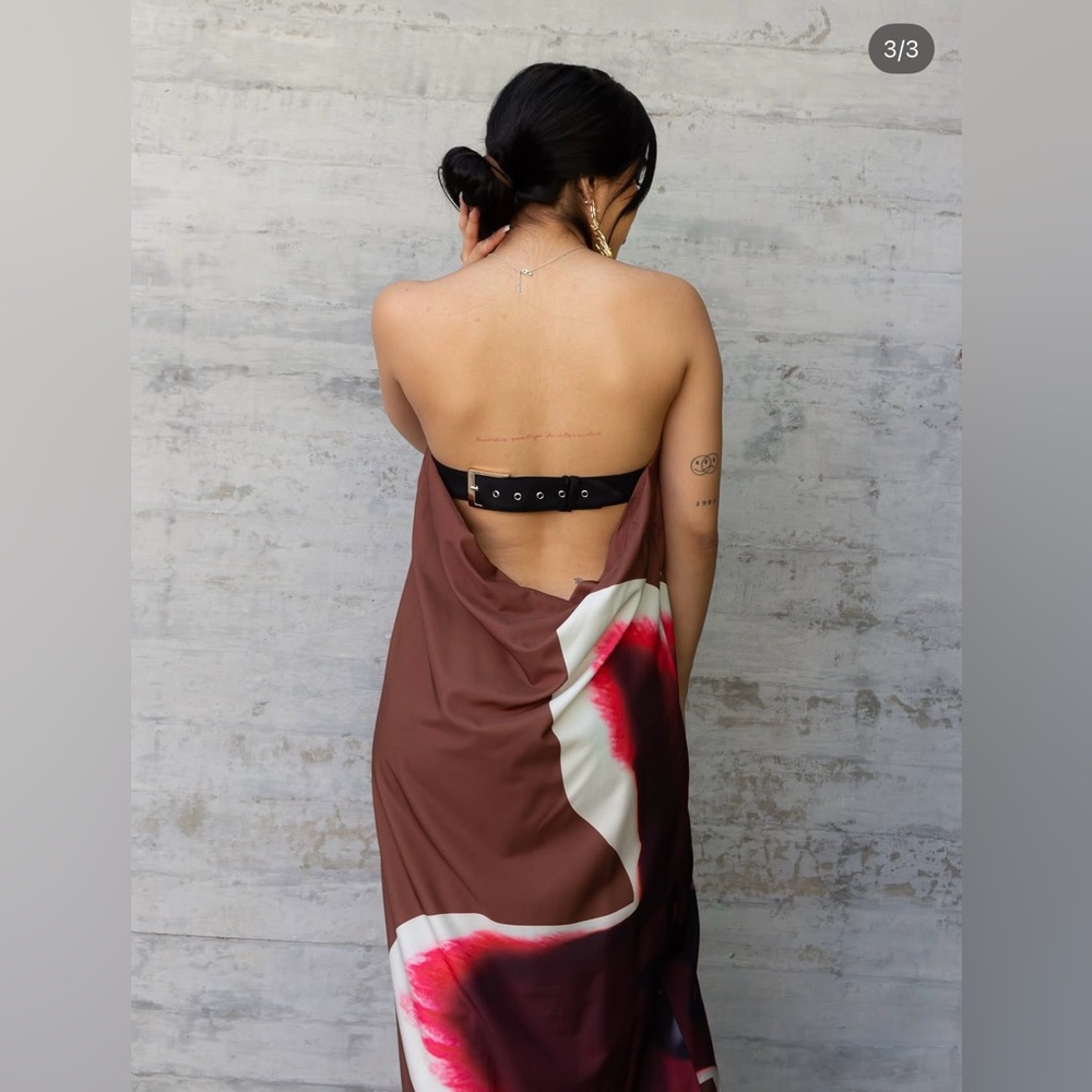 Sexy Elegant Strapless Floral Print Maxi Dress - Picture 3 of 5